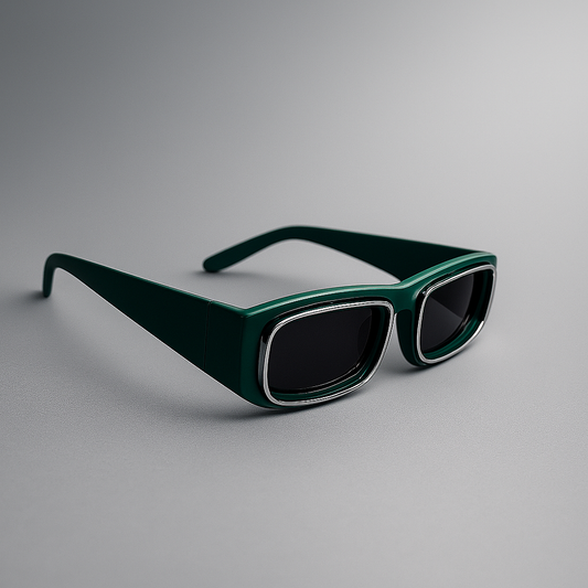 Cyberpunk Rectangular Sunglasses – Deep Green